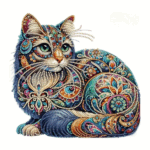 GATITO MANDALA - Diamantes 30x30cm