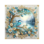 PÁJARO AZUL - Diamantes 30x30cm